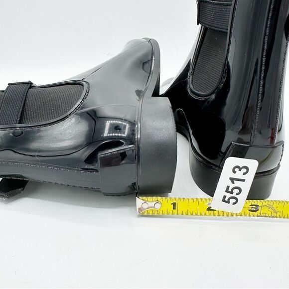 Marc Fisher Women's 6 Rainy Black Glossy Ankle‎ Rain Bootie Buckle Boot Sz 7 - Picture 11 of 11